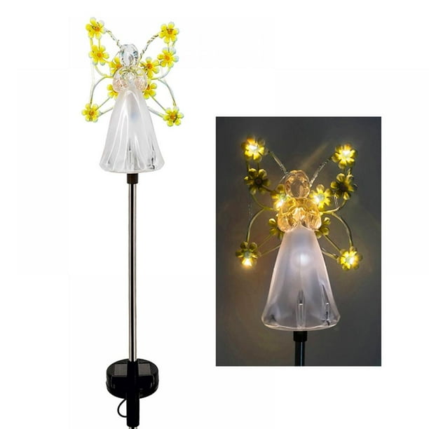 Solar Angel Garden Stake Lights, Eternal Light Angel with 7 LEDs for