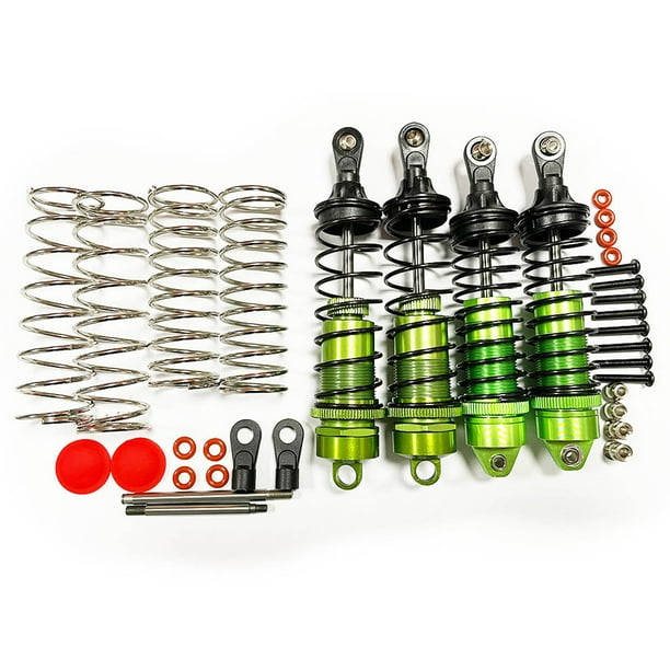 Amortiguador Trasero Ounissouiy de Aleación de Aluminio 1/10 para Coche ARRMA Verde 4 Uds