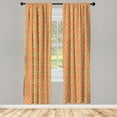 thumbnail image 4 of Ambesonne Mexican Window Curtains, Cactus Pattern Desert Vibes, Each 28" W x 95" L, Burnt Sienna Lime Green, 4 of 4
