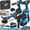 4 Tool Sets with 2 Batteries, variant on Brushless Cordless Power Tool Combo Kit, Industrial Grade Rotary Hammer Drill, Impact Wrench & Angle Grinder Set for Wall & Car Maintenance