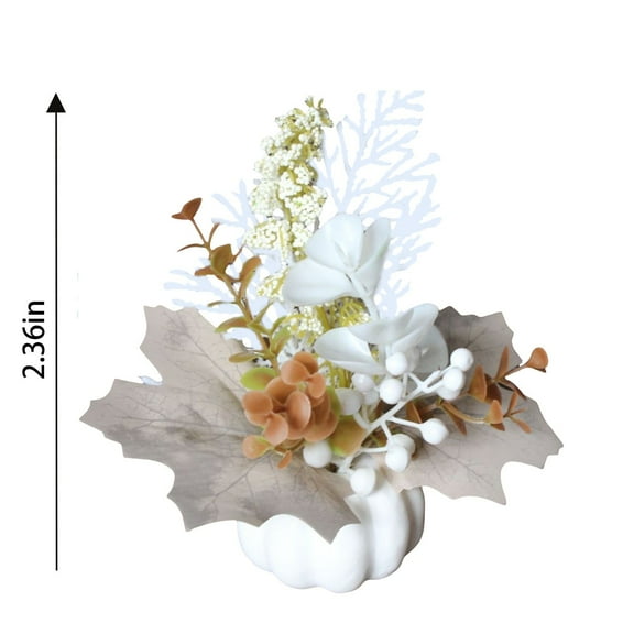ZXNWN Sales Today Clearance Autumn Pumpkin Decorative Ornament Fall Centerpiece With Faux Leaves & 2.36in Tall Ideal for Home Decoration