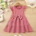 thumbnail image 2 of Leey-World Princess Girl Casual Dress Polka Dots Toddler Layered Tulle Kids Knit Clothing(Pink,6-7 Years), 2 of 9