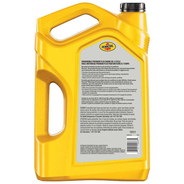Pennzoil Snowmobile Premium Plus 2-Cycle Engine Oil, 5 Litre