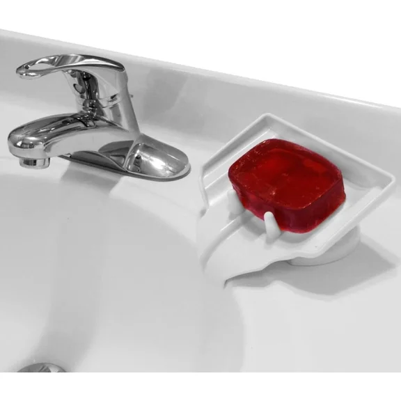 White Soap Saver Waterfall Soap Dish Drain, Soap Holder By Everyday Home