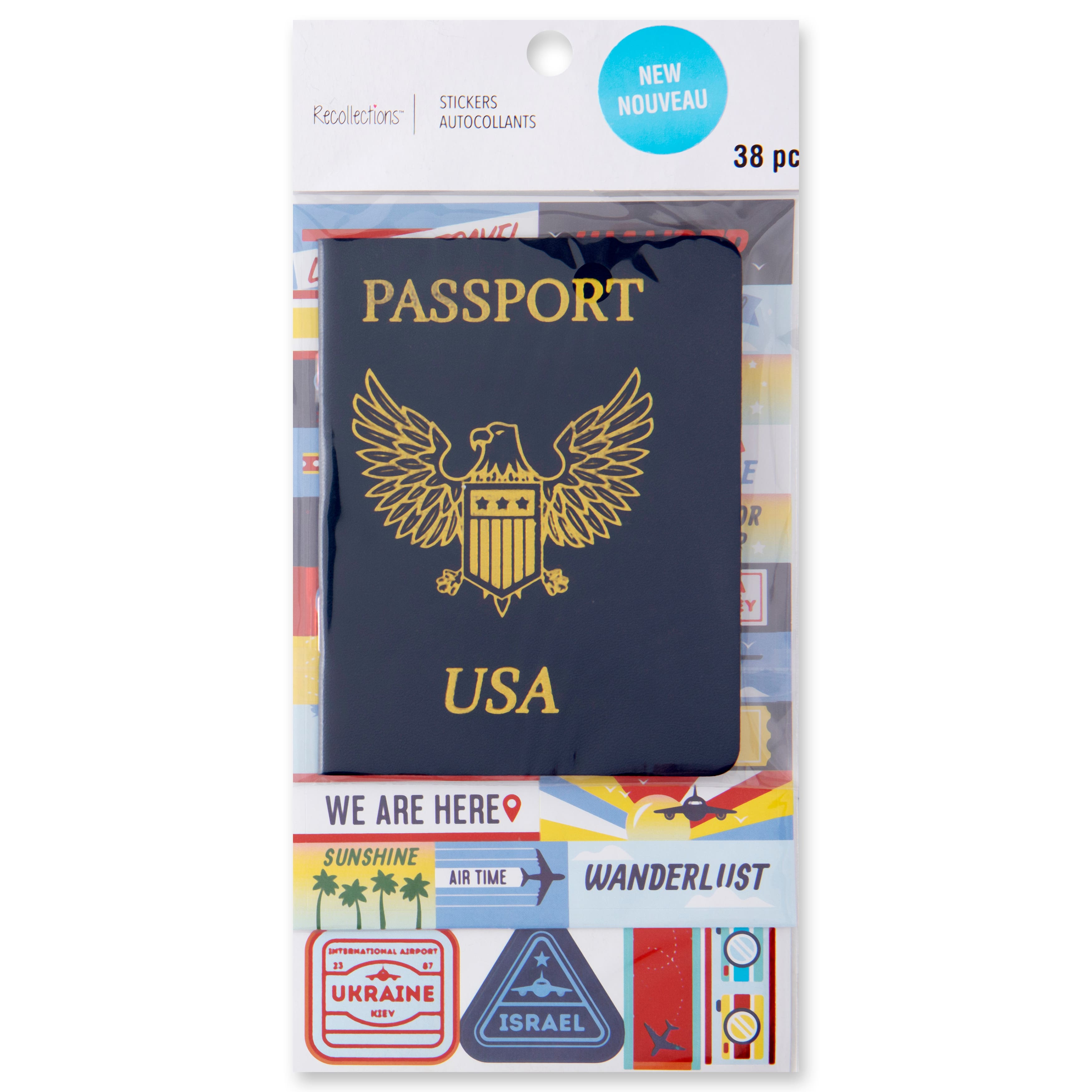 Recollections Passport & Travel Stickers, 12 Pack