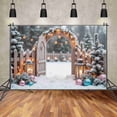 thumbnail image 2 of Christmas Snow Winter Backdrop Balls Pine Tree Fce Arch Door Photo Studio Background Photography Photoshoot Supplies, 2 of 8