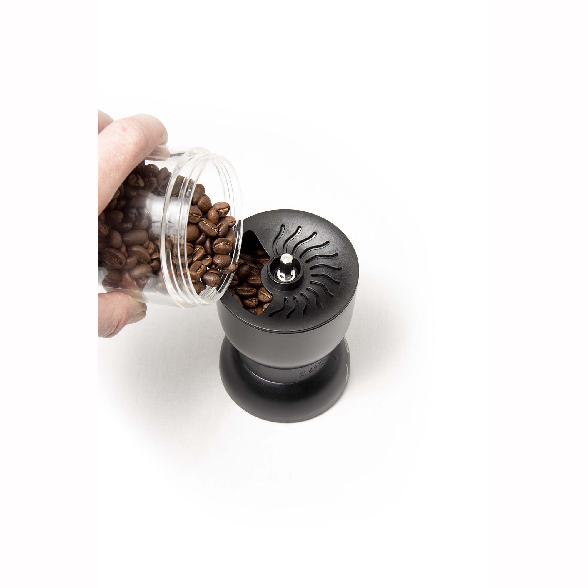 Aerolatte Precision Burr Coffee Grinder, Glass with Ceramic Mechanism, 1-Cup Capacity