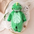 thumbnail image 6 of Toddler Dinosaur Hooded Romper Halloween Dinosaur Dress Up Outfits (Green), 6 of 9