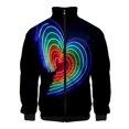 thumbnail image 3 of Chaqueta informal de manga larga con cremallera y cuello alto en 3D para hombre y mujer, con bandera del arcoíris, para lesbianas y gays, moda LGBT, 3 of 5