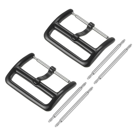 

Uxcell 2 Pack of Stainless Steel Polished Black Buckle for 22mm Width Watch Band with 4Pack of Spring Bar