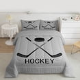 thumbnail image 2 of Feelyou Eat Hockey Sleep Full Size Comforter Sets, Cartoon Sports Game Bedding Sets, 3pcs, 2 of 8