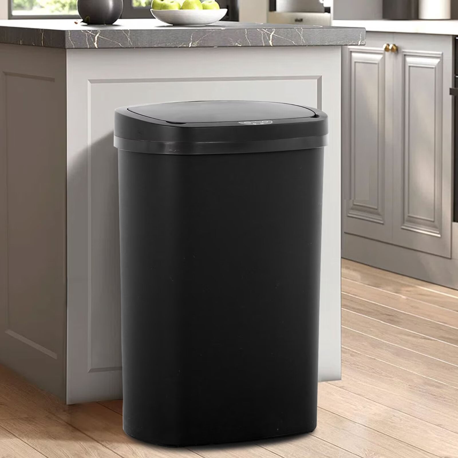 YRLLENSDAN,Kitchen Trash Cans 13 Gallon,Kitchen Garbage Can with Lid,Automatic Trash Cans Touchless,Simple Human Trash Can,Black
