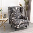 thumbnail image 4 of Stretch Wingback Slipcover Slipcovers for Wingback s Wing Cover Washable Polyester Non-Slip Furniture - D, 4 of 9
