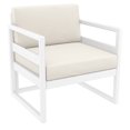 thumbnail image 2 of Mykonos Club Seating Set 3 piece White with Sunbrella Natural Cushion, 2 of 5