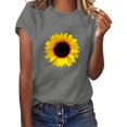 thumbnail image 4 of Blouse à Manches Courtes Imprimée Marguerite Décontractée Mode Femme Col Rond T-Shirt Hauts d'Été, 4 of 6