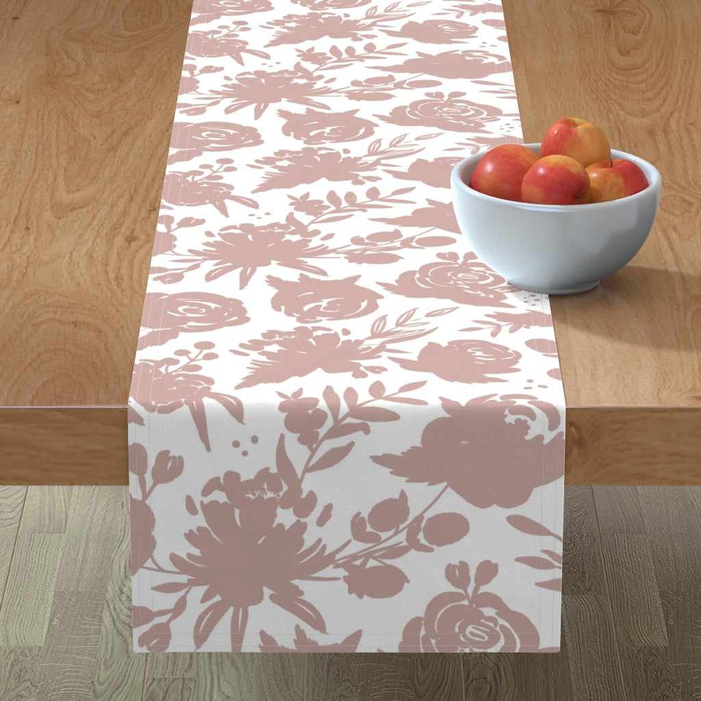 Table Runner Floral Pale Pink Nursery Decor Window Coverings Fall