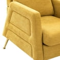 thumbnail image 4 of Single Sofa Chair, Upholstered Tufted Accent Chair with Golden Metal Legs, Comfy Armchair Club Chair Reading Chair with Paded Seat, Modern Leisure Chair for Living Room Bedroom Aparement, Mustard, 4 of 7