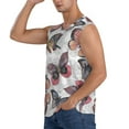 thumbnail image 3 of Balery Vintage Butterflies Men's Sleeveless Muscle Shirts Workout Tank Top, Moisture Wicking, Odor Protection-XX-Large, 3 of 8