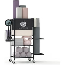 Yoga Mat Storage Rack，Home Gym Storage Rack Gym Workout Equipment Storage Organizer Fitness Weight Rack on Wheels for Yoga Mat,Yoga Block,Foam Roller,Resistance Band,Dumbbell,Kettlebell