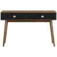 thumbnail image 2 of Maklaine Modern Wood ad Veneer Console Table in Black/Walnut, 2 of 7