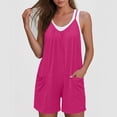 thumbnail image 5 of Tsesme Sleeveless Romper Shorts for Women Spaghetti Strap Shorts Jumpsuit Pleated Front Casual Overall Shorts with Pockets,Pinks,S, 5 of 8