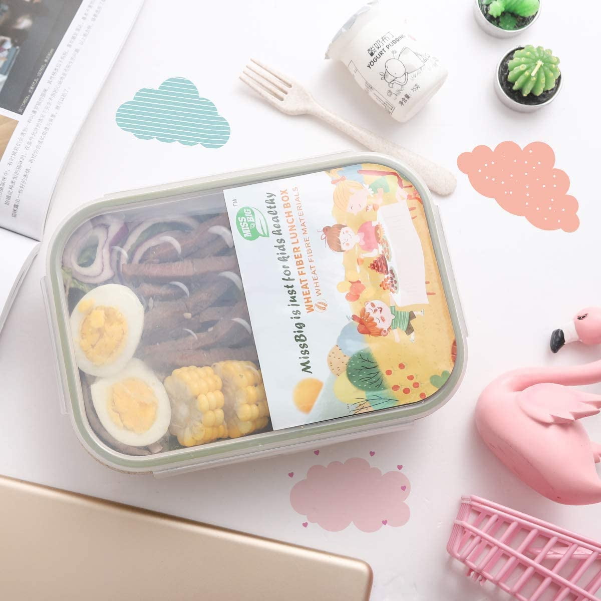  MISS BIG Bento Box,Bento Box Adult Lunch Box,Ideal Leak Proof Bento  Box,Mom's Choice Kids Lunch Box,No BPAs and No Chemical Dyes,Microwave and  Dishwasher Safe Bento Lunch Box: Home & Kitchen