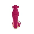 thumbnail image 2 of BLISSFUL STEP Women's Shoes Faux Suede Ankle Strap Open Toe High Chunky Heel Platform Sandals Hot Pink 6, 2 of 7
