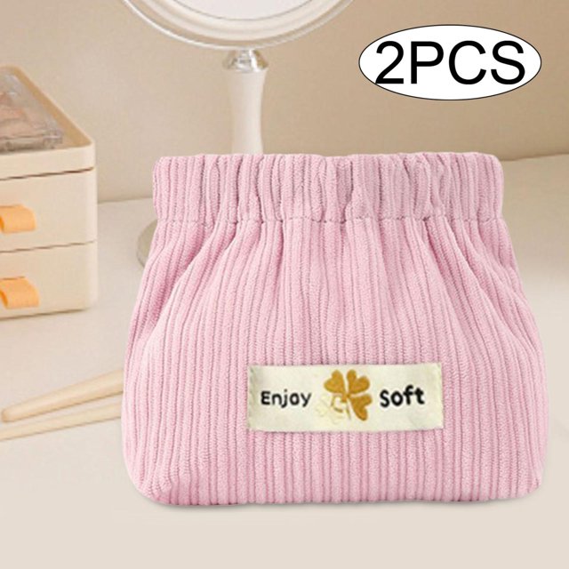 Bolsa de cosméticos de pana Salvador 2 piezas rosa