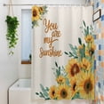 thumbnail image 3 of Sunflower Standard Shower Curtain Set, Waterproof Shower Curtains for Bathroom, Summer Botanical Farmhouse Yellow Floral Rustic Washable Fabric Bath Curtain for Bathtub with Hooks 72x72 Inches, 3 of 9