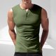 thumbnail image 5 of pstuiky Camisetas sin mangas para hombre, Top deportivo informal de malla de color sólido para hombre, transpirable, sin mangas, cuello redondo, medio botón Tops elegantes para mujer xl, 5 of 9