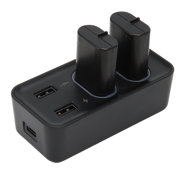 Batterie de Contrôleur, Entrée Double Port 2 Pcs 800mAh Indicateur LED de Court-Circuit Batteries Rechargeables Station de Charge USB pour Gamepad