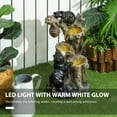 thumbnail image 3 of Outsunny 22.4" Outdoor Water Fountain, 3-Tier Floor Standing Resin Bears and Honey Beehive Tree Waterfall Fountain with LED Lights, Pump, 3 of 9