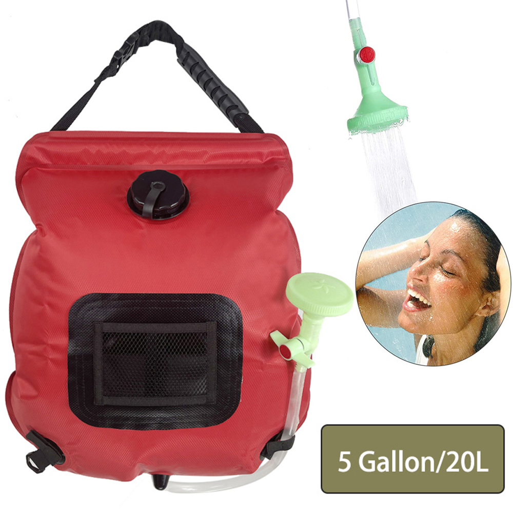 Solar Shower Bag, Elbourn 5 gallons/20L Solar Heating Premium Camping