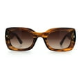 thumbnail image 4 of Womens Classy Mod Thick Plastic Rounded Rectangle Fashion Sunglasses All Brown, 4 of 8