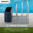 thumbnail image 4 of SUNJOY  Aluminum Pool Float Storage Rack, 35-Inch Outdoor Wicker Poolside Float Organizer, Pool Float Caddy for Cushions, Floaties, Noodles, Pool Toys, Navy, 4 of 12