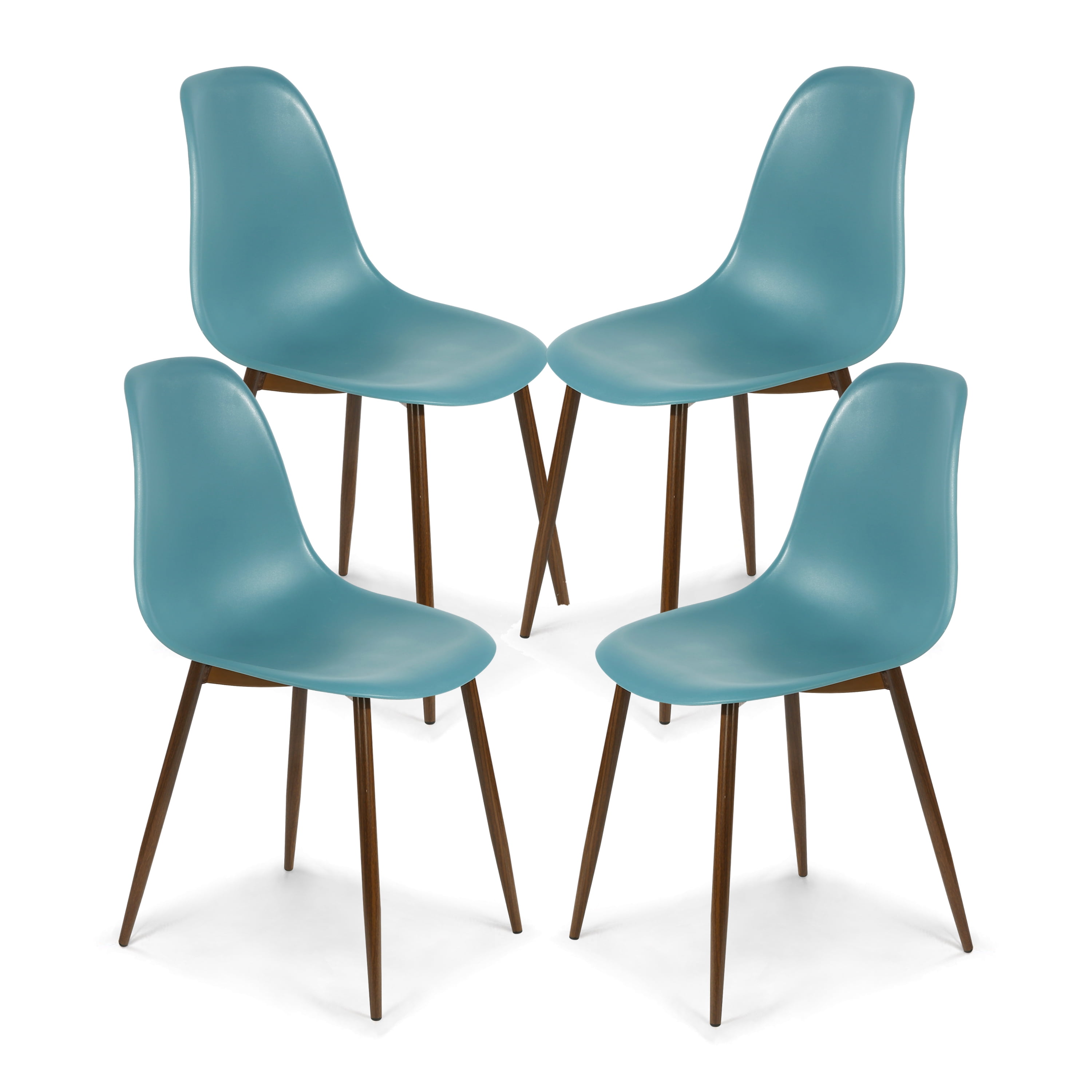 Edgemod Landon Sculpted Dining Chair in Mod Teal (Set of 4) Walmart