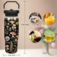 thumbnail image 3 of 30oz Stainless Steel Mushroom Tumbler with Lid, Straw & Handle - Insulated Travel Coffee Mug - Unique Gift for All, 3 of 6