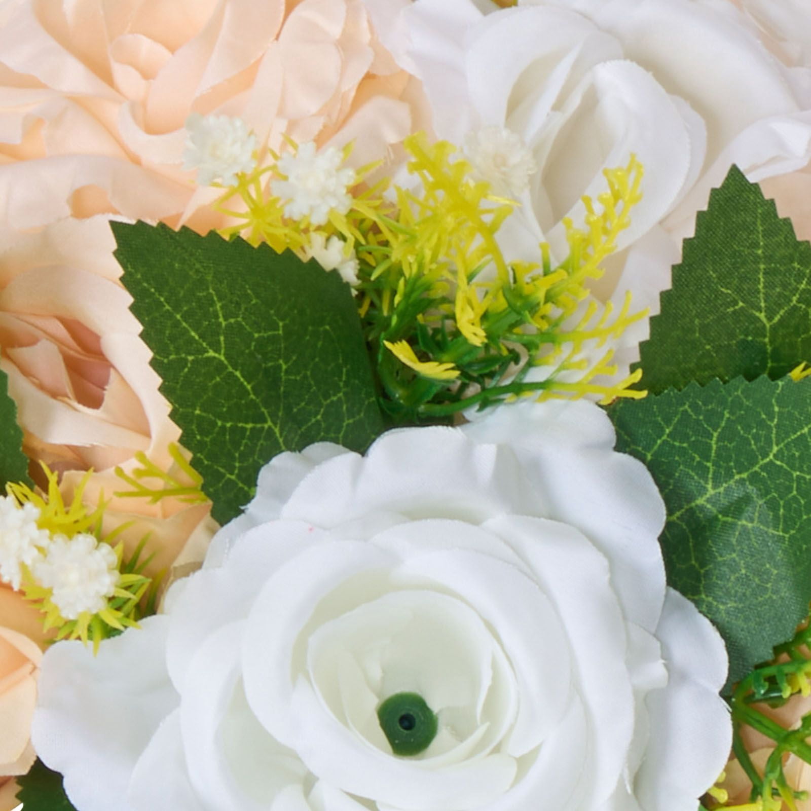 10-Pack Artificial Rose Flower Balls, 9.4" Diameter Half-Sphere, Silk Flowers with Stable Base, Fade-Resistant for Wedding Table Centerpieces