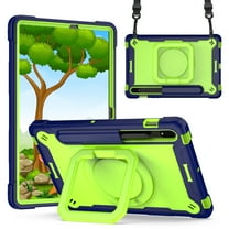 Dteck Kids Case for Samsung Galaxy Tab S8 X700 X706 (2022)/Tab S7 T870 T875 (2020) 11-inch ,Shockproof Rubber Hybrid PC Hard Case with Shoulder Strap Handle Kickstand Kids Friendly Cover,Navy Green