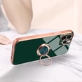 thumbnail image 4 of for iPhone 11 Pro Case with Ring, Built-in 360 Degree Rotation Ring Kickstand Cover Case with Shiny Plating Rose Gold Edge Work with Magnetic Car Mount Slim Soft TUP Case for Women Girls Green, 4 of 16