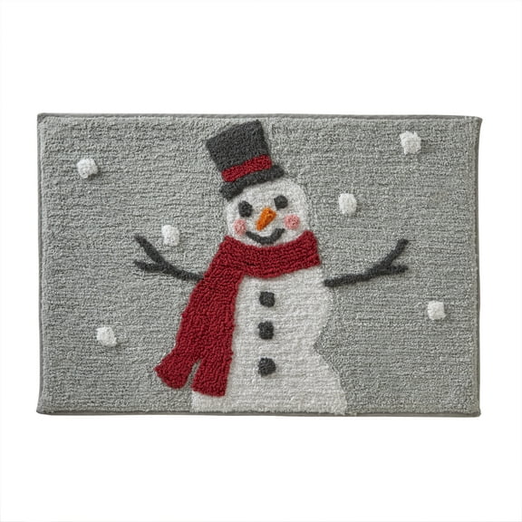 SKL Home by Saturday Knight Ltd. Whistler Snowman Rug in Dove Gray