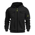 thumbnail image 4 of Ulanda Boys 2pc Sweatshirts with Sweatpant Athletic Zip Up Hoodie Long Sleeve Plain Full Zip Pullover for Teens Fall Kids Clothes (Black, 13-14 Years), 4 of 5