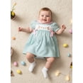 thumbnail image 6 of BemeyourBBs Little Toddler Baby Girl Easter Dress Outfits Cute Girls Spring Summer Plaid Dress Bows Plaid Rabbit Carrot Embroidered Doll Collar Bubble Short Sleeve Dress, 6 of 9