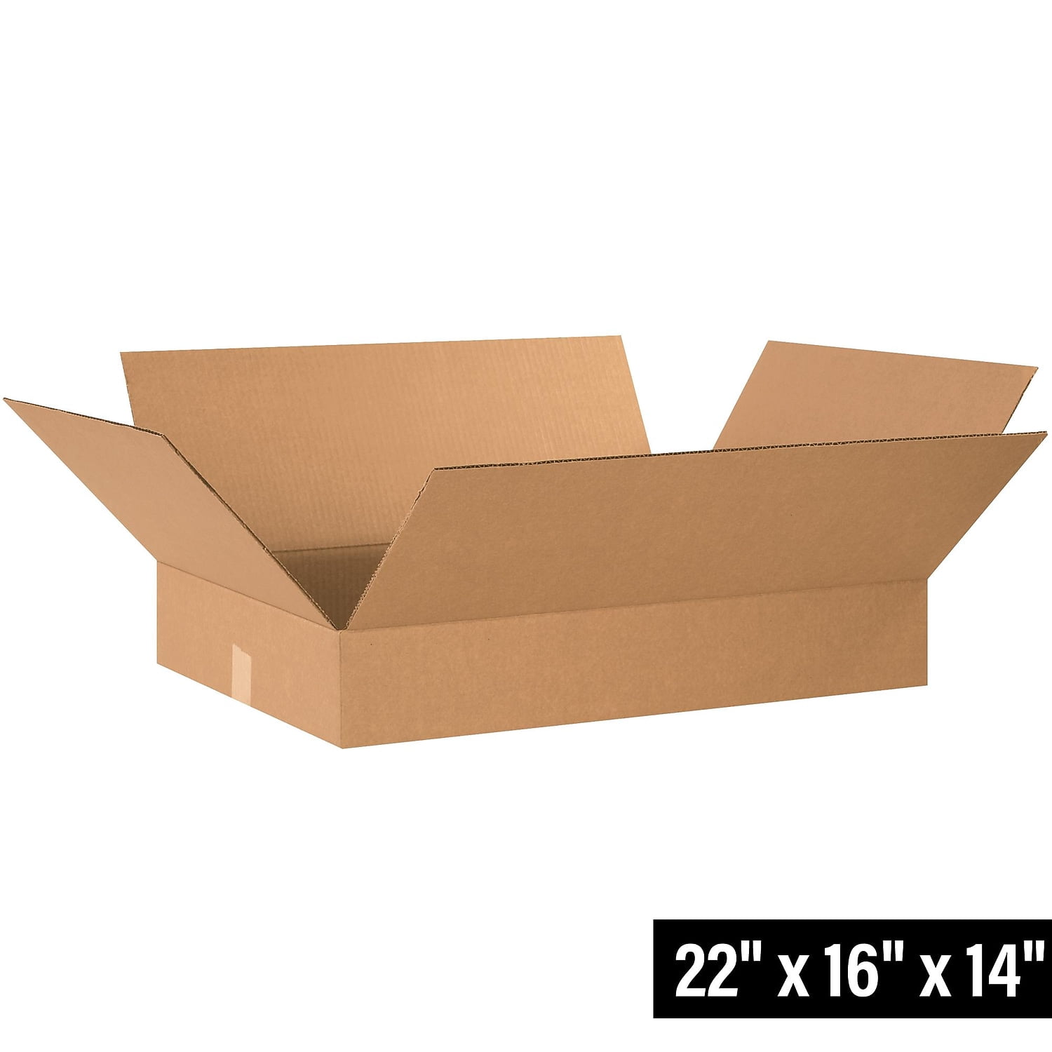 Box Partners Flat Corrugated Boxes 22" x 16" x 4" Kraft 25/Bundle 22164