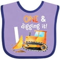 thumbnail image 3 of Inktastic One and Digging It Bulldozer 1st Birthday Boys or Girls Baby Bib, 3 of 4