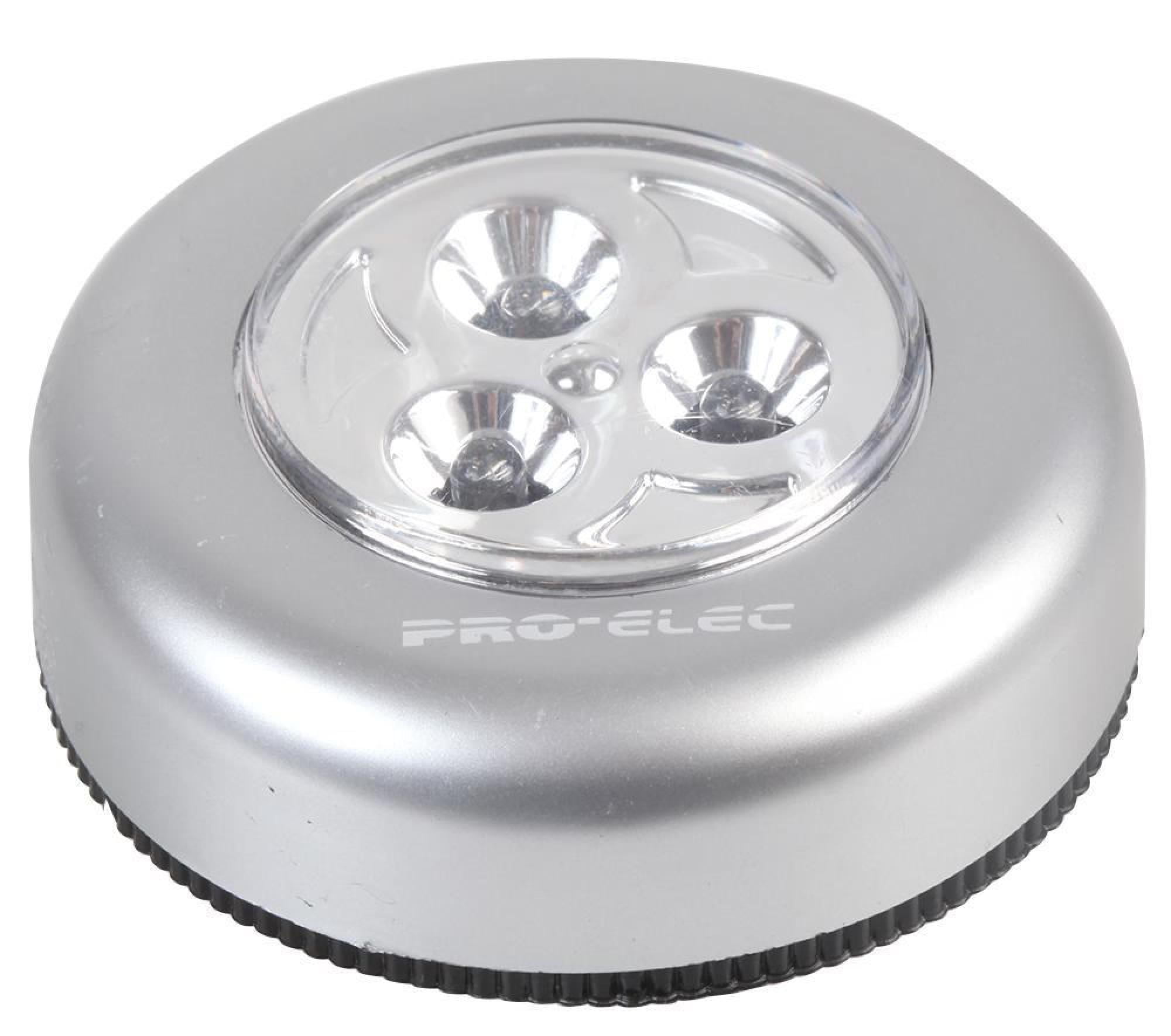 PRO ELEC 3 LED Push Light, Battery Powered