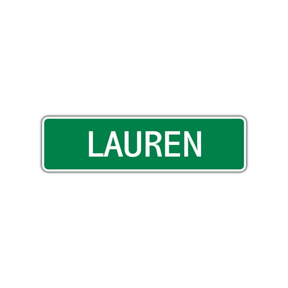 Lauren Girls Children Name Letter Printed Plaque Decoration Label Indoor Outdoor Unique Wall Novelty Aluminum Metal Sign 4"x13.5"