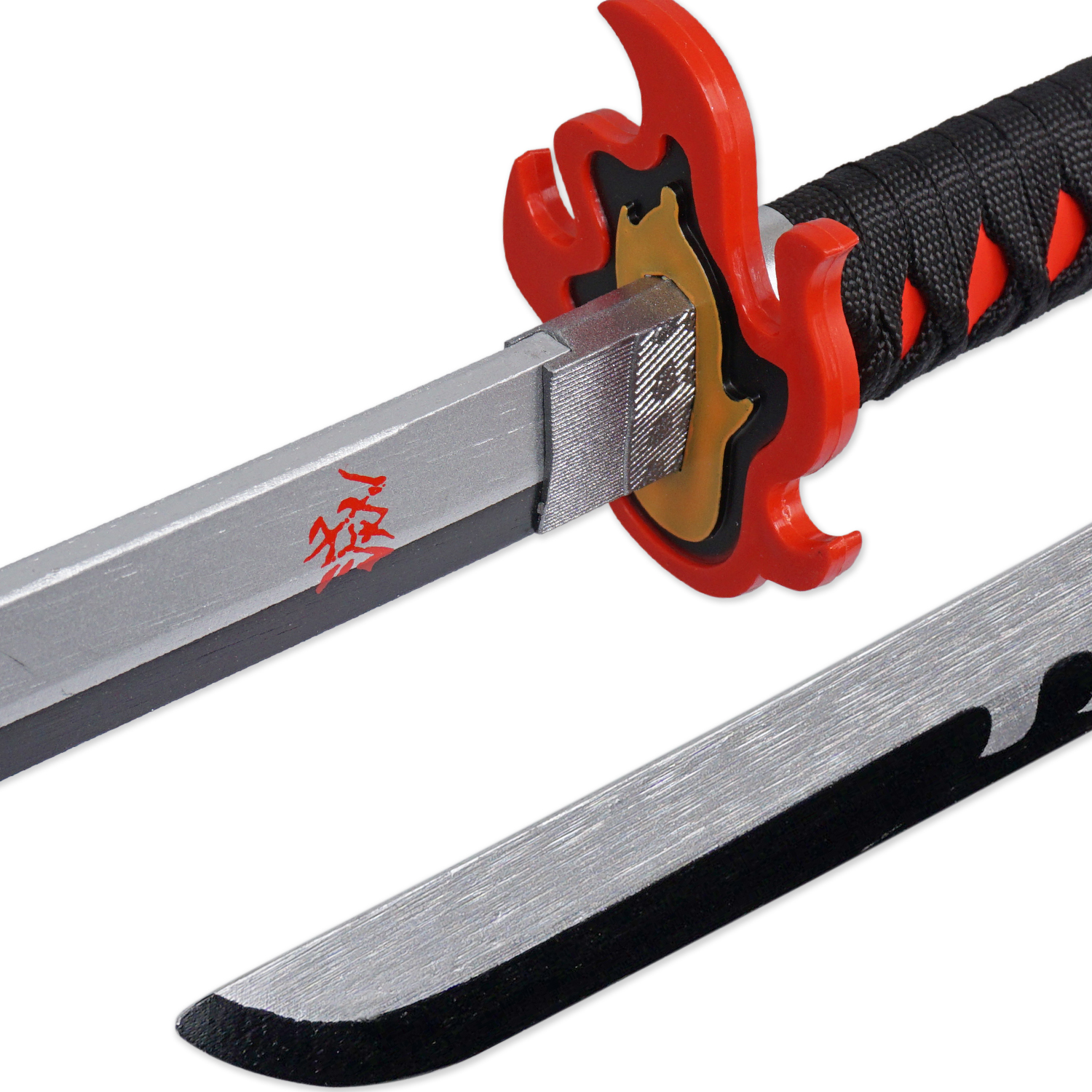 Zisu Bamboo Blade Demon Slayer Katana, About 31.5 inch Overall Hashira Pillars Katana for Cosplay Purpose, Anime Original Texture (FireGod)