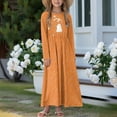 thumbnail image 3 of DISNIMO Orange Halloween Ghost Fall Frocks for Girls 13-14 Years Daily Wear dresses for Kids Long Sleeve Dress for Girls Dresses with Pockets Girls Twirl Skater Dress for Girls Crew Neck, 3 of 7