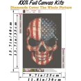thumbnail image 4 of Kits de pintura de diamante 5D DIY para adultos, patrón de calavera de bandera nacional, pintura de diamante redonda completa, utilizado para decoración de pared del hogar (12.0 x 16.0 in), 4 of 5